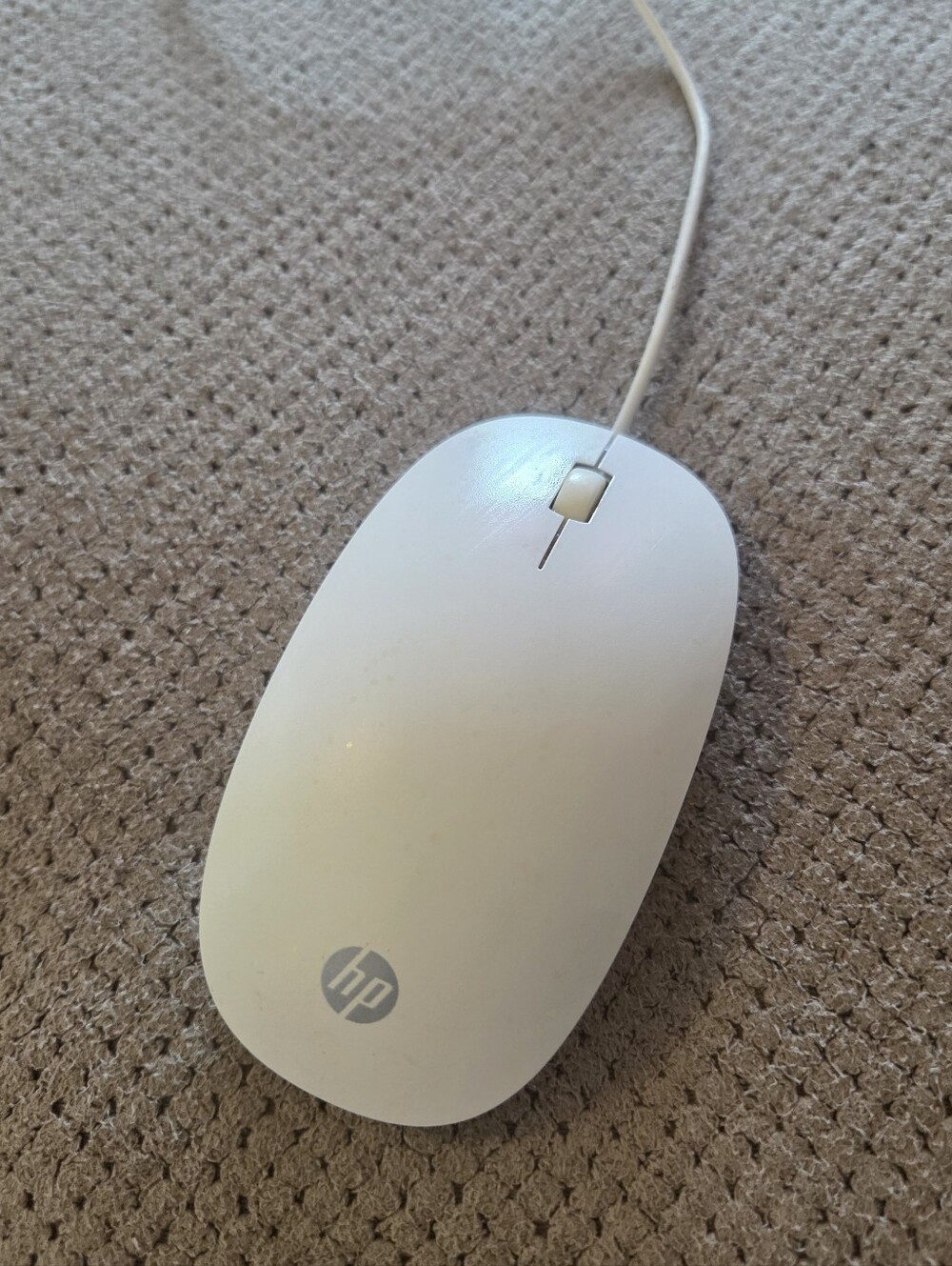 HP Lifestyle Wired Computer Mouse USB White Optical TPC-O01M 2 Button Scroll